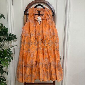 Chelsea + Theodore Orange patterned dress - Size 2X